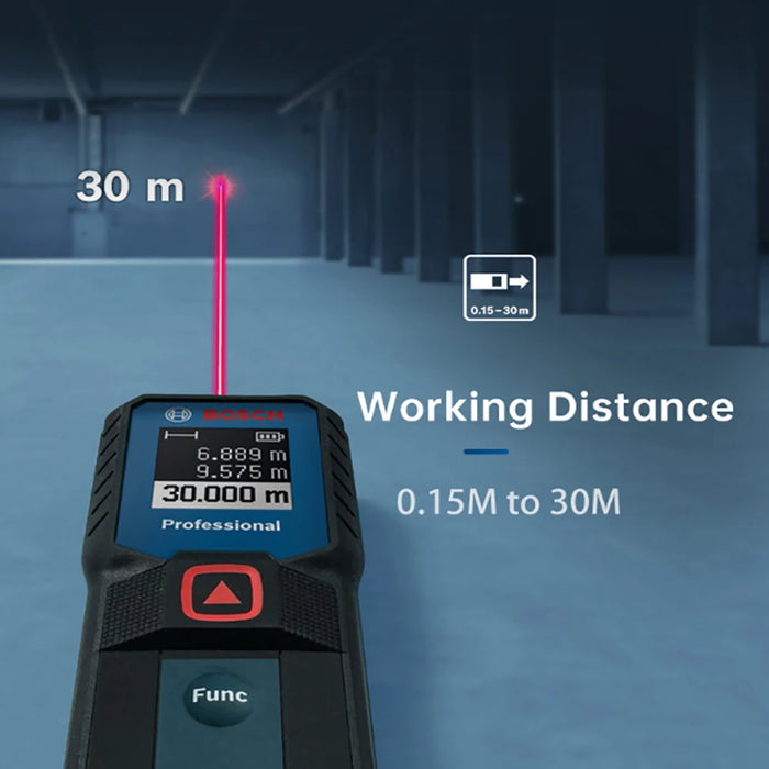 Bosch Laser Rangefinder GLM30-23 (Digital Laser Distance Meter, 30M Range)