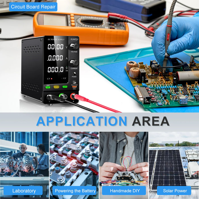 NICE-POWER Adjustable Regulated Lab DC Power Supply, 15V 30V 10A