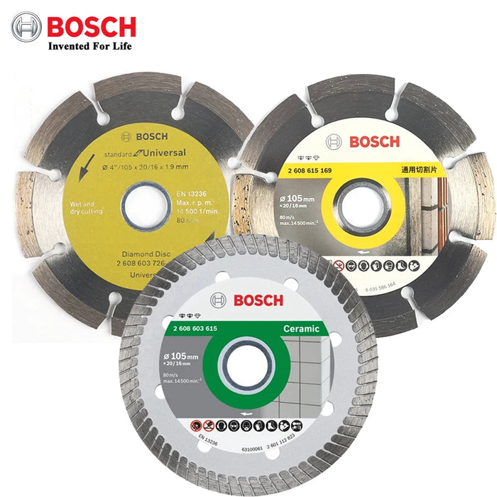 Bosch Diamant-Trennscheibe 105 mm, 1 Stück, für allgemeine Marmorplatten und Beton 