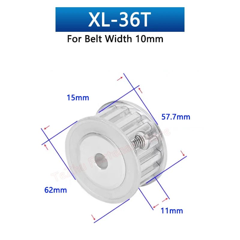 Polea de distribución 32T-38T XL 32 34 36 38 dientes síncrono de aluminio 