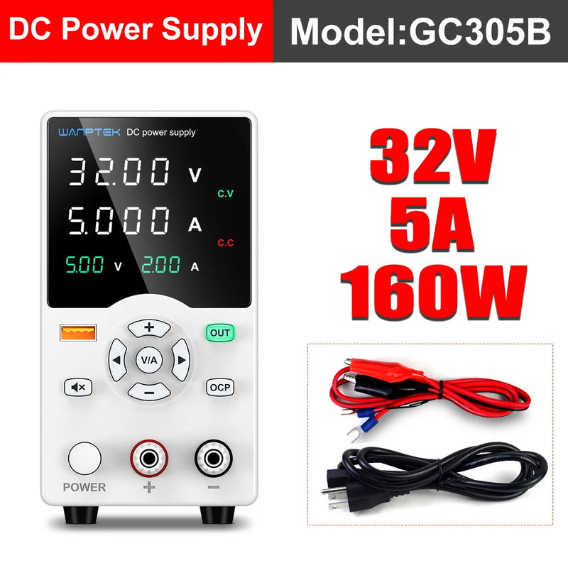 GA3010B Adjustable DC Bench Power Supply 32V 10A with USB Display – Digital Lab Voltage Regulator