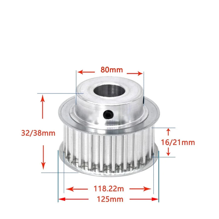 HTD 5M 75 Teeth Timing Pulley with Step – BF Type