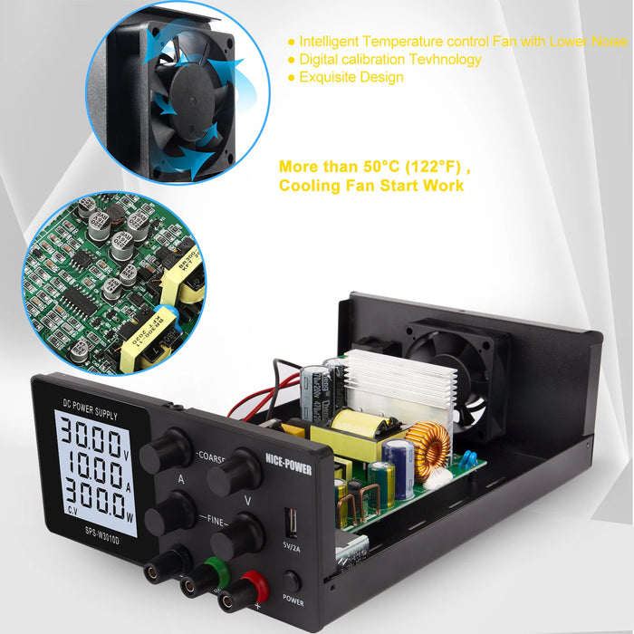 NICE-POWER Digital USB DC Lab Power Supply, Regulated with LCD