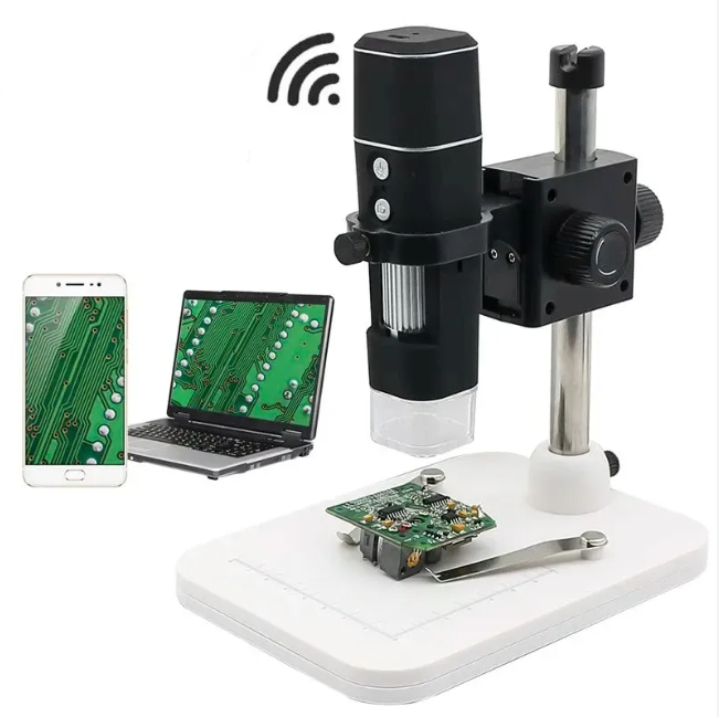 1000X WiFi Digital Microscope - Wireless Electronic Microscope with High-Resolution Imaging for PCB Inspection, Scalp, and Skin Detection