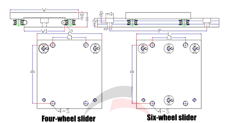 OSGR10 Linear Guide Rail with Silent Roller Slider - (200mm to 1200mm)