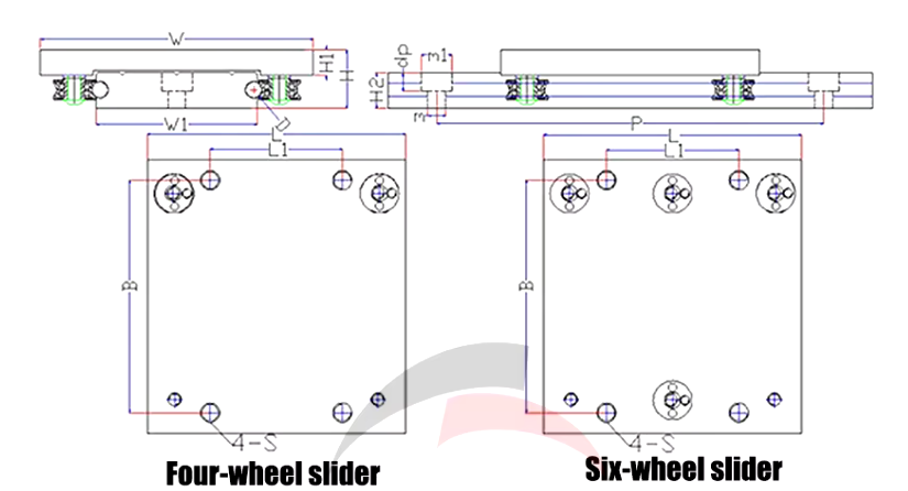 OSGR10 Linear Guide Rail with Silent Roller Slider - (200mm to 1200mm)