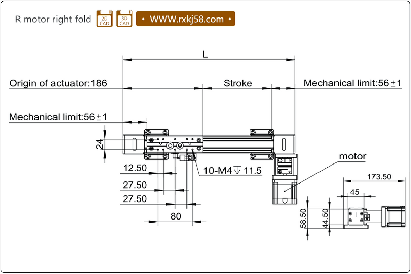 RXP40 High-Speed Linear Guide Rail with Belt-Driven Linear Actuator