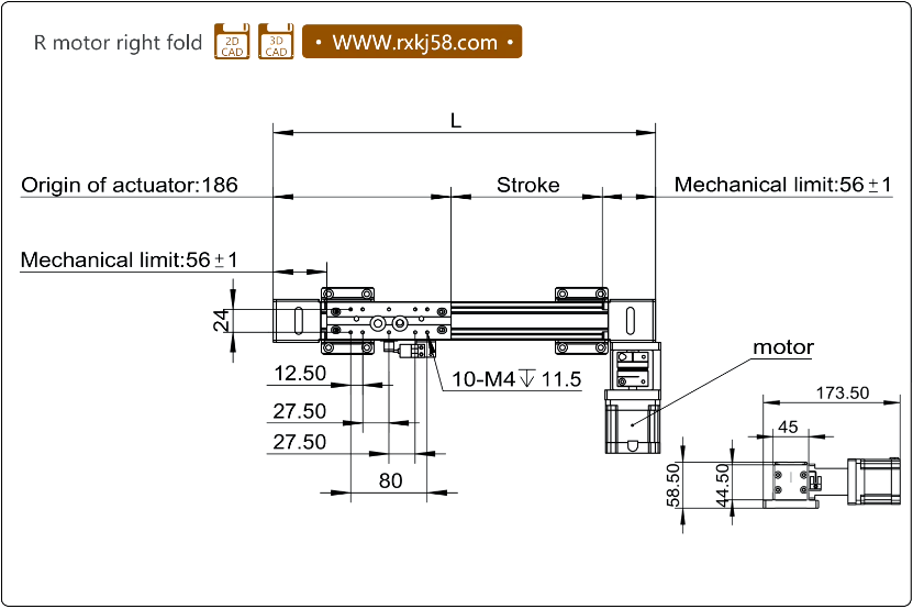 RXP40 High-Speed Linear Guide Rail with Belt-Driven Linear Actuator