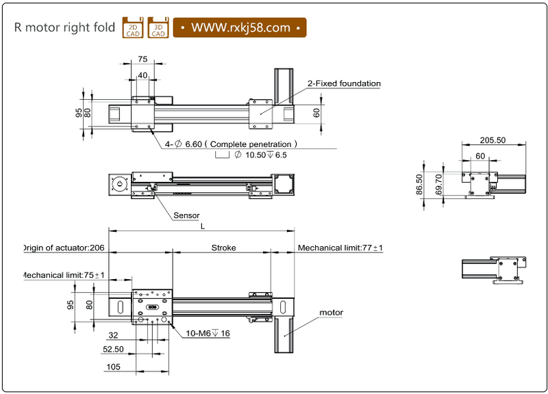 RXP60 Belt-Driven Linear Guide Rail Actuator