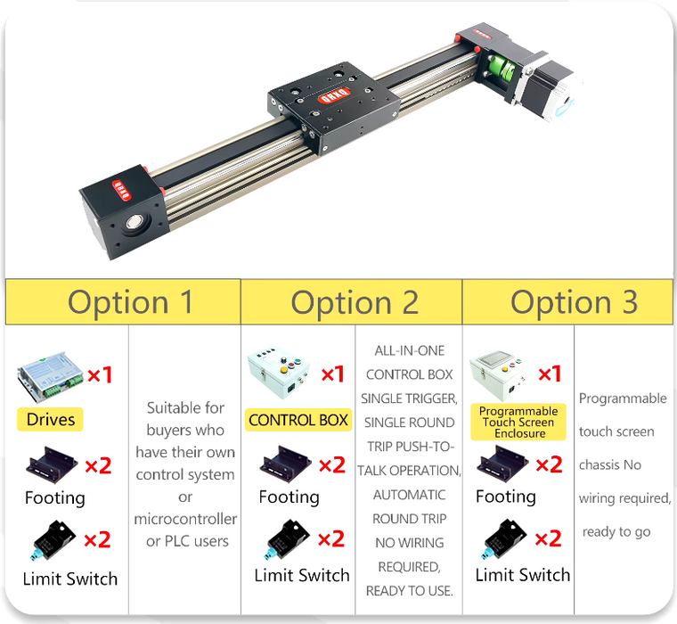 RXP80 Precision Linear Guide Electric Slide Including Stepper Motor