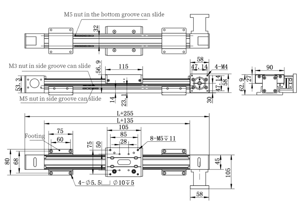 P45XY High Precision Belt-Driven Gantry Linear Guide – XY Axis Motion System