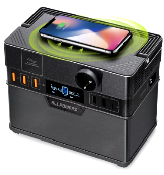 Portable Power Station with Wireless Charging and Bluetooth Control (300W, 288Wh)