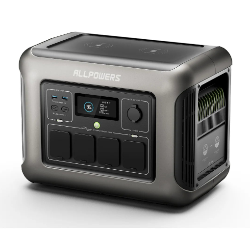 R1500 1152Wh Portable Power Station LiFePO4 – 1800W Pure Sine Wave Solar Generator 650W MPPT UPS 15ms (3000W Surge)