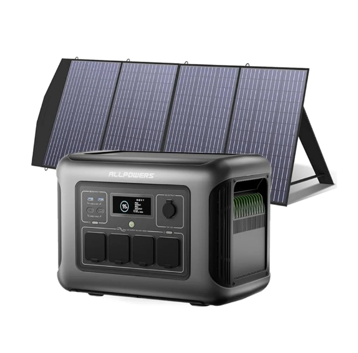 R1500 LITE 1600W Portable Power Station 1056Wh LiFePO4 – 3200W Surge UPS Solar Generator with 650W MPPT