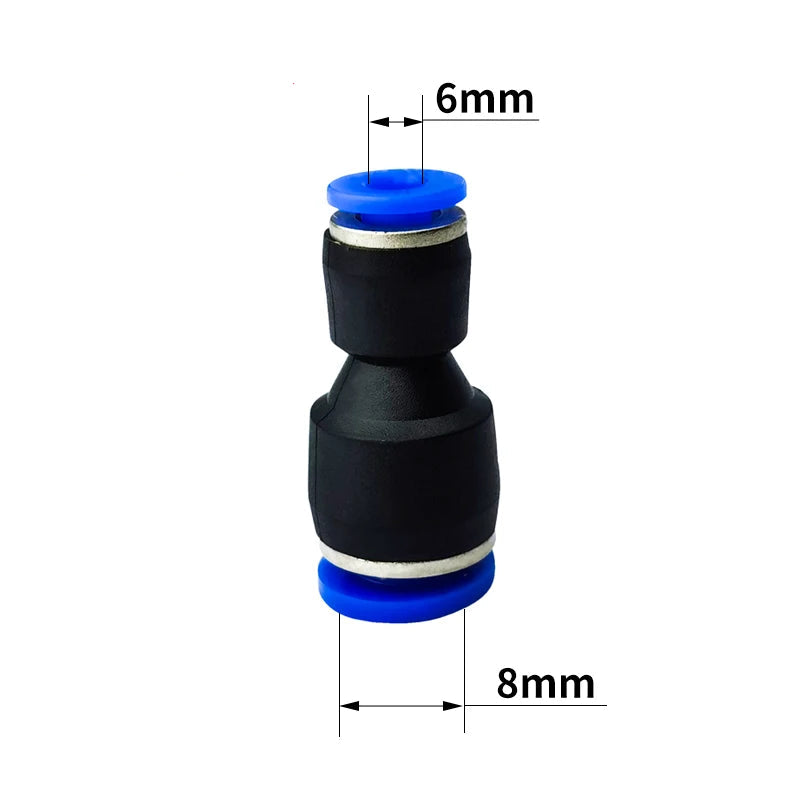 PG Series Pneumatic Reducing Straight Connector – Hose to Hose 4–16mm (50 - 100PCS)