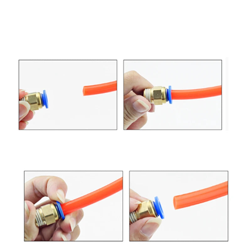 50PCS PC Series Pneumatic Fittings – 1/8" 1/4" 3/8" 1/2" Male Thread Air Connector (PC4/6/8/10/12)