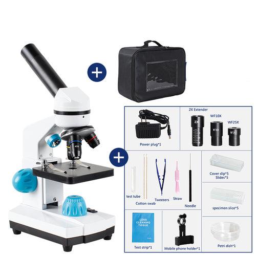 Microscopio biológico HD Zoom 2000x + accesorios de 13 piezas + electrónico