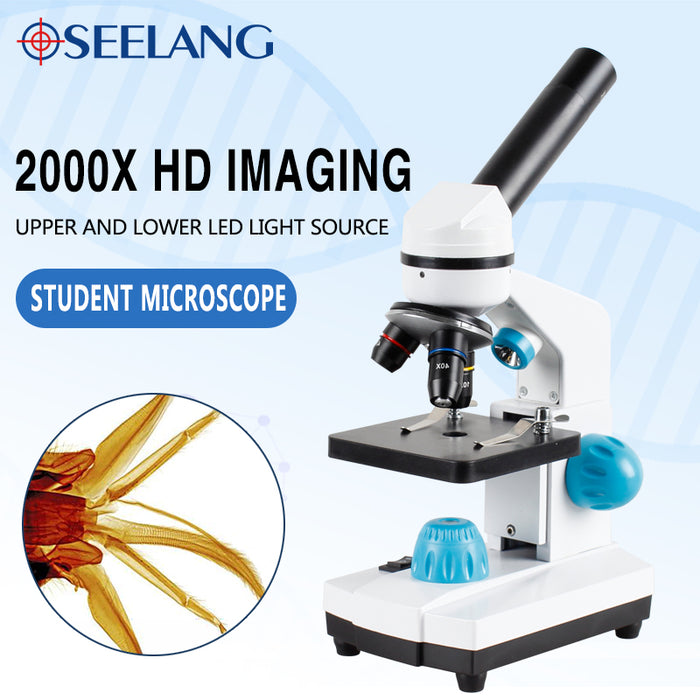 Microscopio biológico HD Zoom 2000x + accesorios de 13 piezas + electrónico