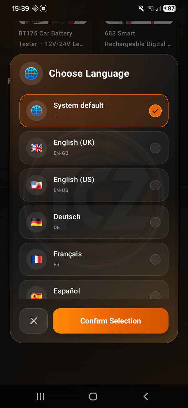 TechGoZone — výber jazyka